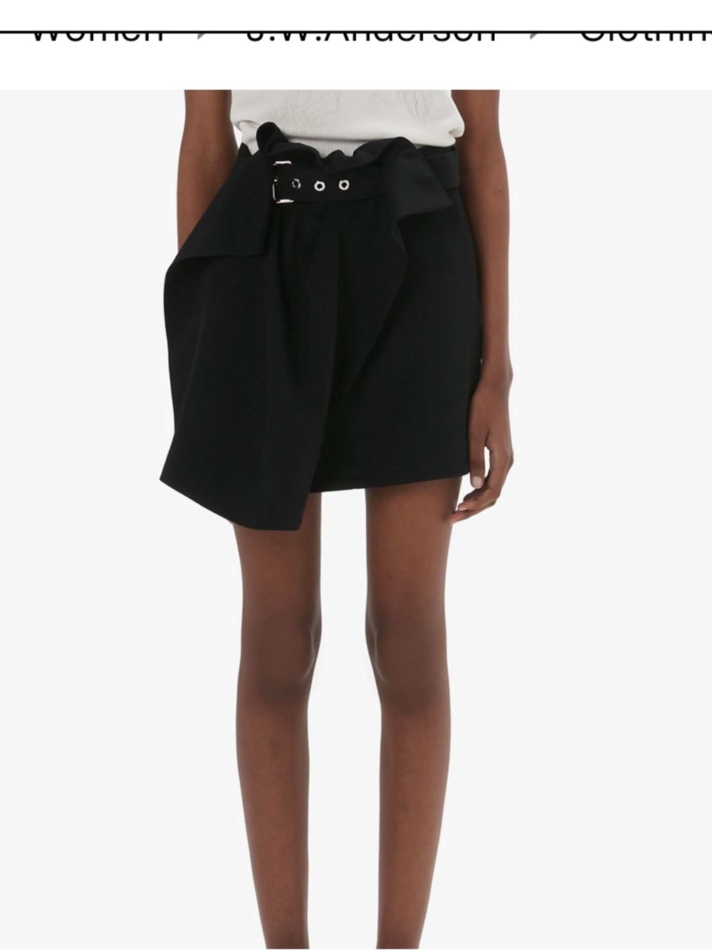 JW Anderson - Draped Belted Black Women’s Skirt